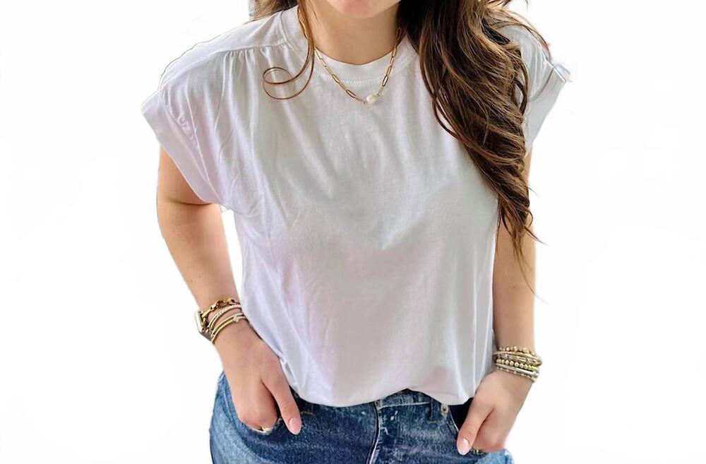 NEW PROJECT SOCIAL T arizona shoulder seamed tee in white